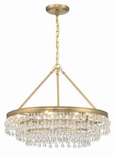 Crystorama 237-VG - Calypso 25'' Crystal Teardrop Vibrant Gold Chandelier