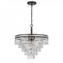 Crystorama 5264-EB-CL-MWP - Mercer 20'' Hand Cut Crystal English Bronze Chandelier