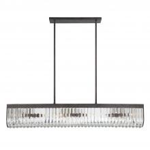 Crystorama ALI-B2007-CZ - Alister 49.75'' Charcoal Bronze Linear Chandelier
