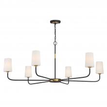 Crystorama NIL-70016-BF-MG - Niles 54'' Black Forged + Modern Gold Chandelier