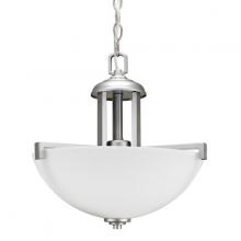Russell Lighting 329-714D/BCH - Iris - Large Pendant in Brushed Chrome with Opal Glass