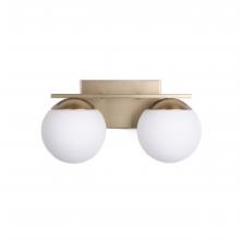 Russell Lighting 788-402/SG/OP - Eclipse - 2 Light Vanity in Soft Gold and Opal Glass