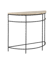 Currey 4000-0138 - Boyles Travertine Demi-Lune Table